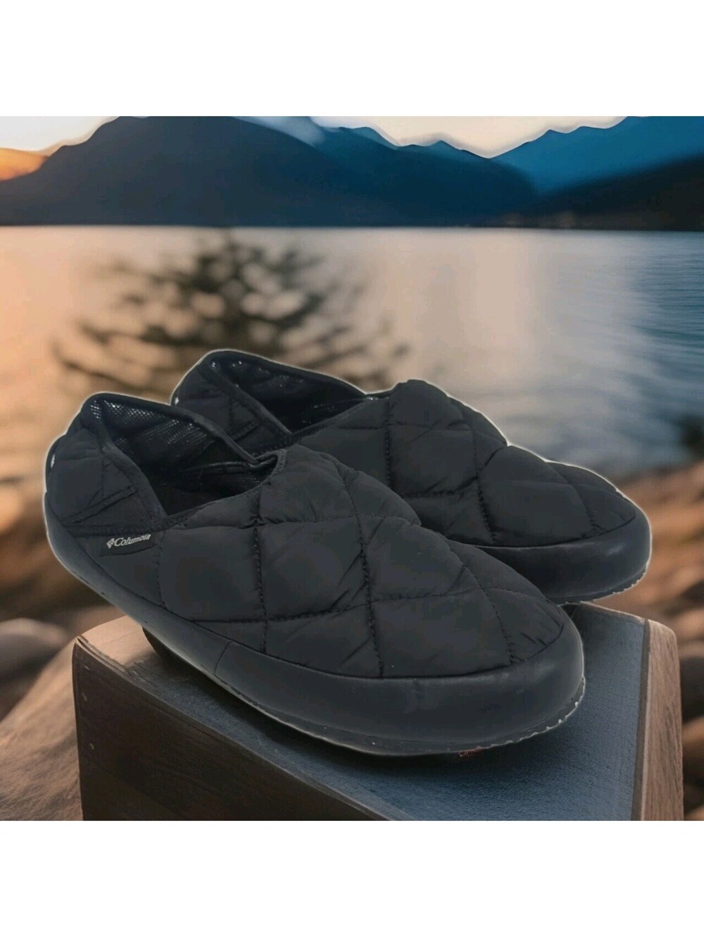 Columbia Omni Heat Lazy Bend Moccasin Slipper House Shoe Puffer Insulated Men 10